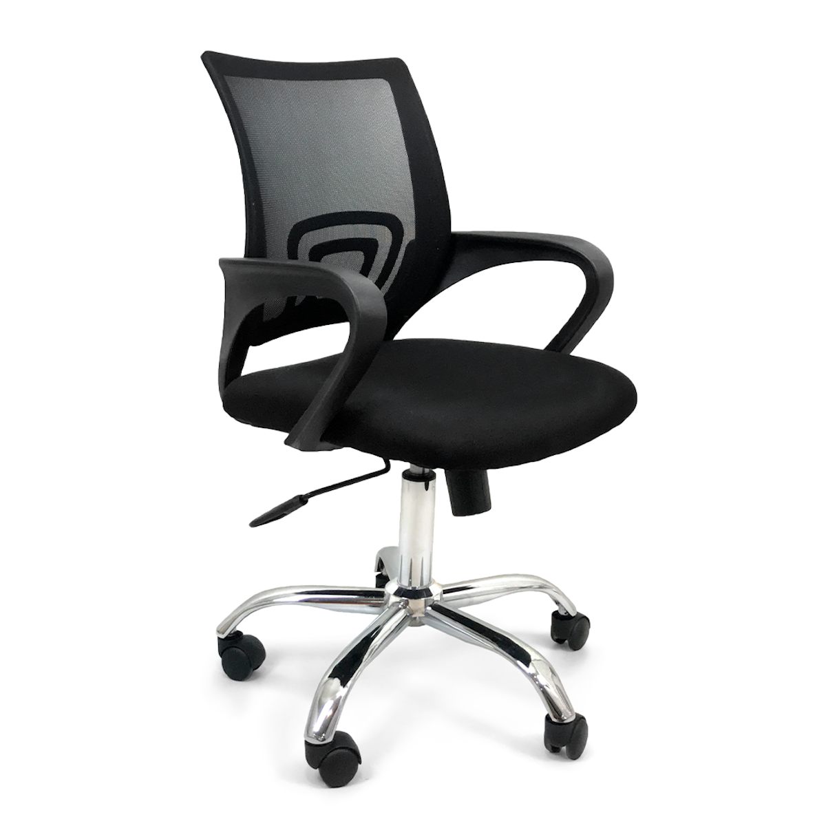 Silla Operativa Jack Black Base Cromada