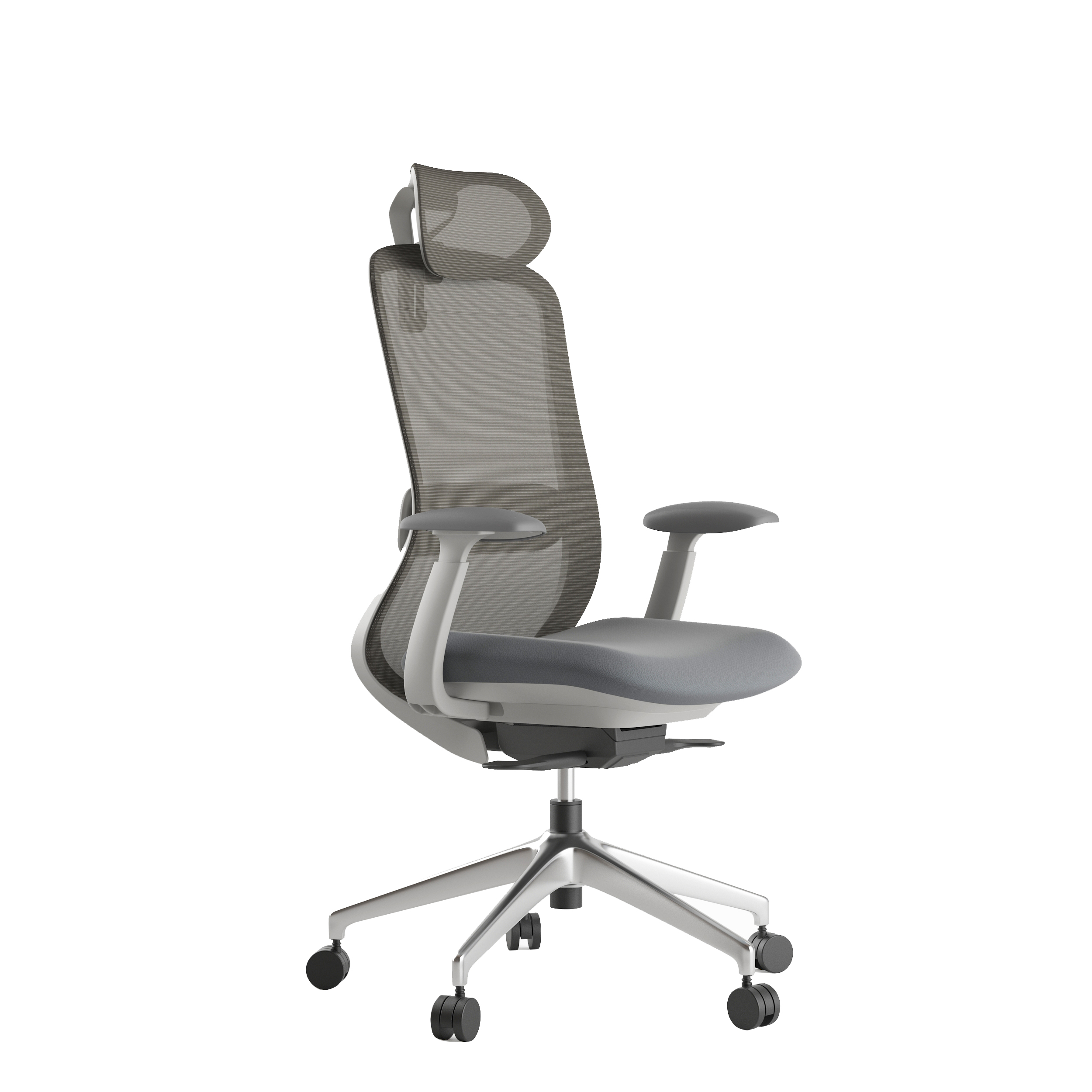 Sillón Londres gris con cabecera ergonómico para oficina AH Diseños