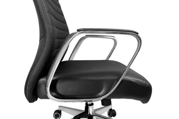 “Sillón Directivo Mallorca respaldo alto en piel negra – AH Diseños”