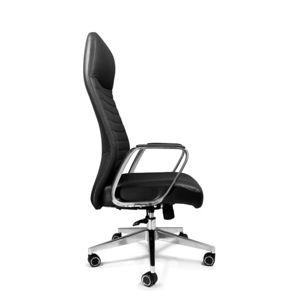 “Sillón Directivo Mallorca respaldo alto en piel negra – AH Diseños”