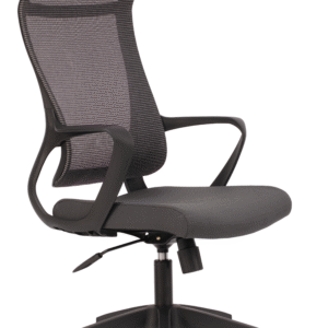 Silla ejecutiva Alzette negra con respaldo alto en malla