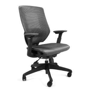 Sillón Ejecutivo Ucrania sin cabecera en malla gris con soporte lumbar